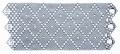 We carry this nickel bracelet in size 8 in.  Its width is 3 ½  in.  Custom sizes are available with 8-week delivery.  For help with sizing, please contact us by phone:  Shop hours are 10:00 - 6:00 daily, Central Time, from May through December, and 10:30 - 5:00 January through April.